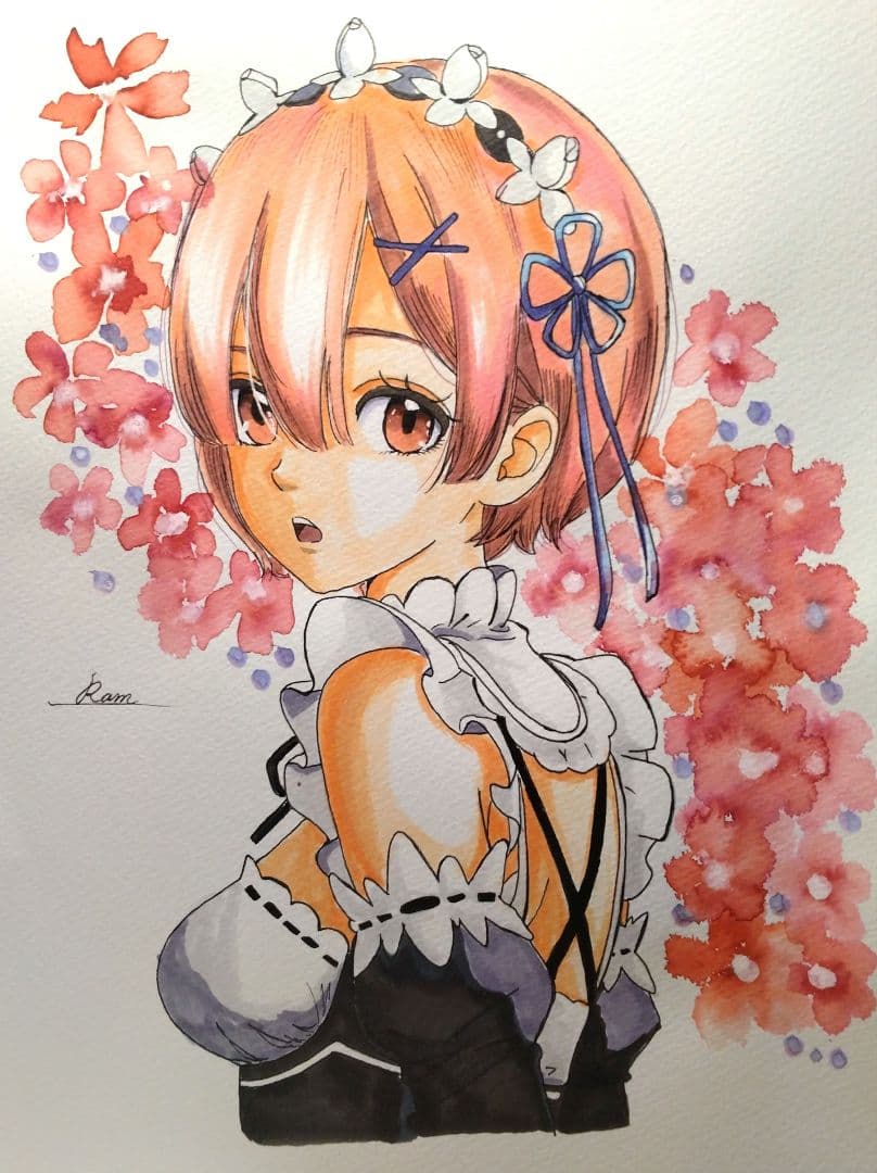 海*ん様 海老さんページ　手描きイラストA4