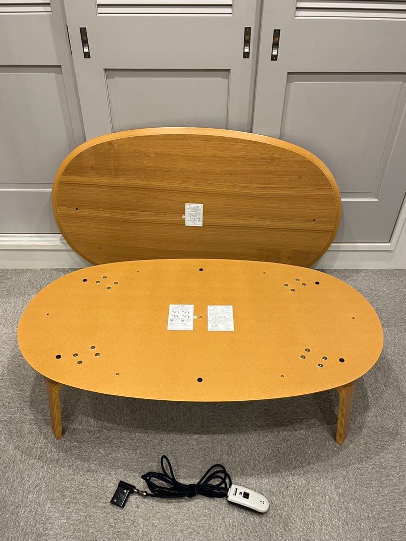 【廃番】無印こたつ　大　オーバル型　ローテーブル　タモ材