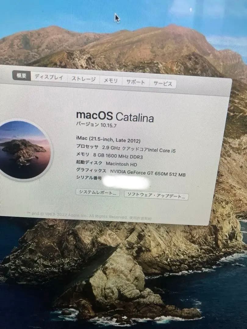 Macデスクトップ iMac (21.5-inch, Late 2012)