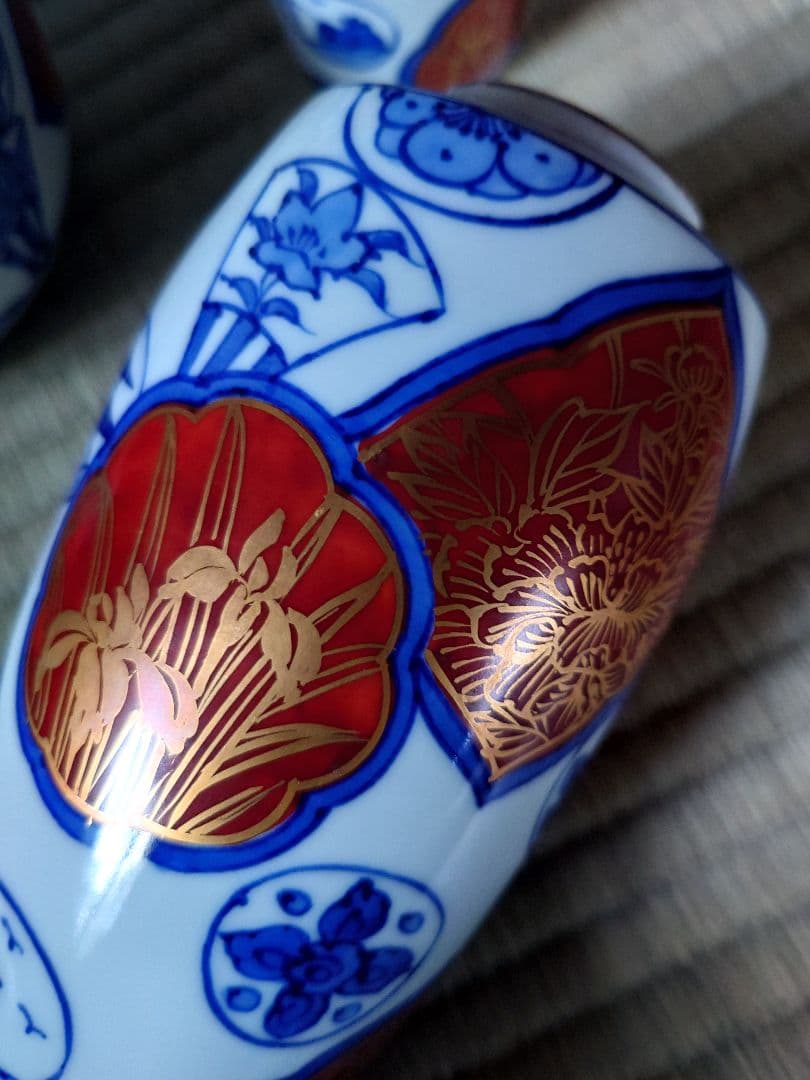 【値下げしました】染金襴手皆具　龍岳造