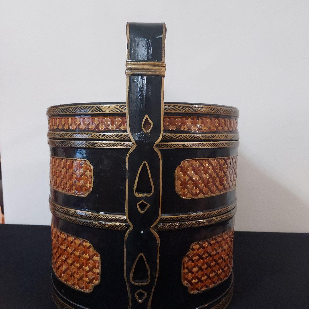 【超希少】竹　3段　漆塗　中国　骨董品　アンティーク
