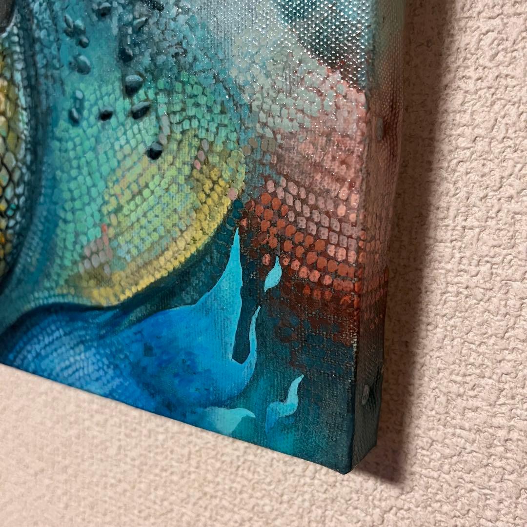 リザーアイズアクリル画 イグアナ