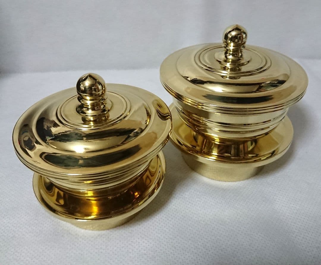 ✶金属工芸品✶塗香器／洒水器 二器セット 真鍮製 京都製 仏具・法具・仏教・密教