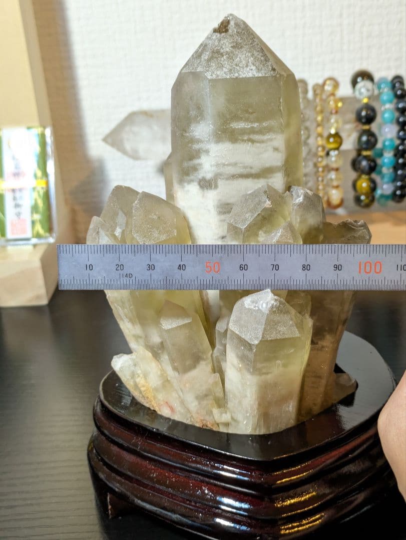 大迫力✨ 超高品質✨ シトリンクラスター 木製台座付き