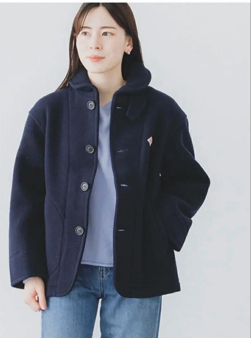 DANTON ダントン ウールモッサ ジャケット 38 ネイビー