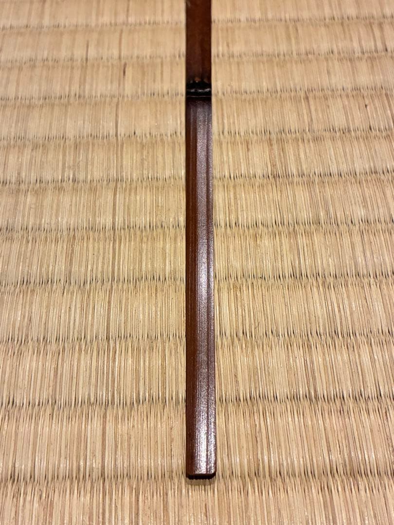 茶道具　煤竹茶杓　銘『落葉』 紫野 三重野与雲(大徳寺521世)書付　宗秦削り