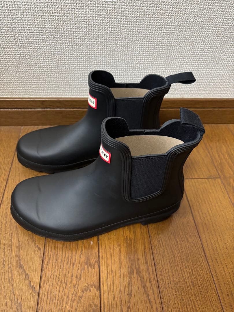 新品、未履用！！HUNTER レディースオリジナルチェルシーブーツ　黒