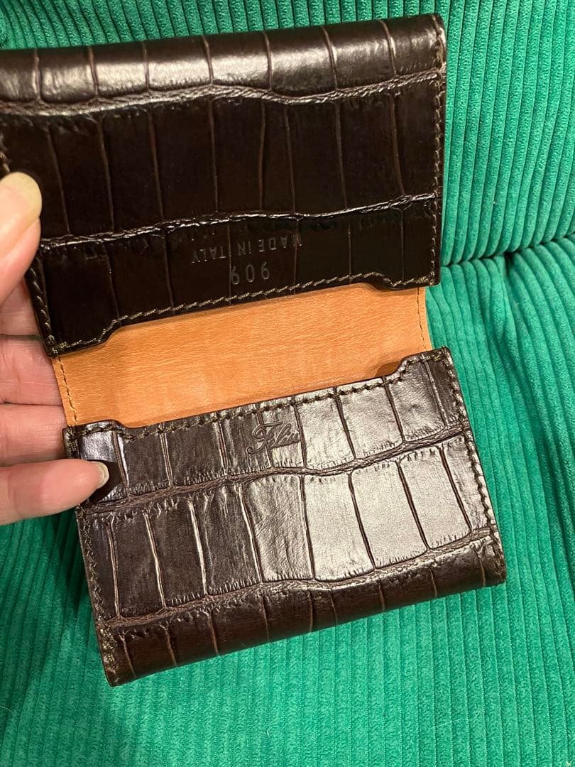 【美品】Felisi 名刺入れ フェリージ カードケース　クロコ型押　909