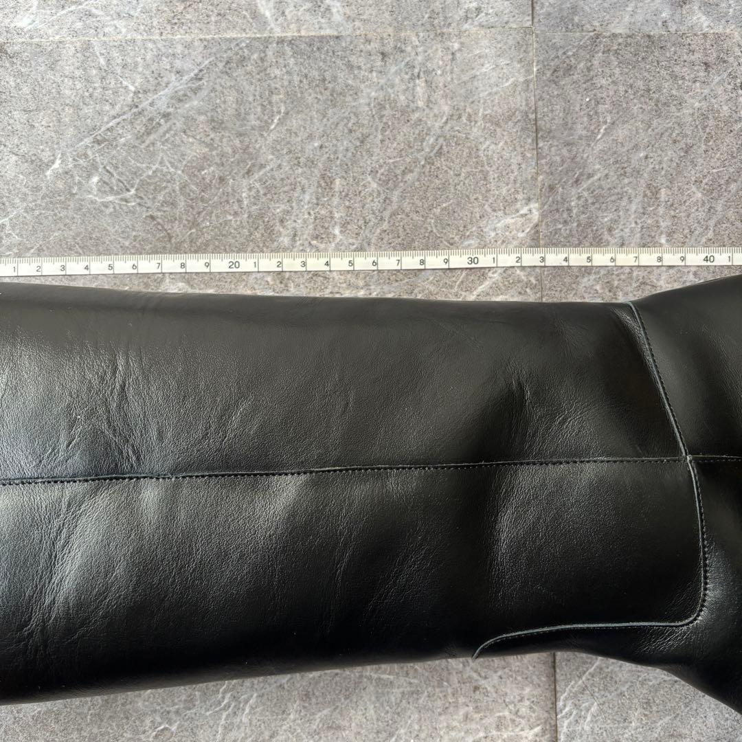 ネブローニ レザー ロングブーツ 37 ブラック NEBULONI E. 本革