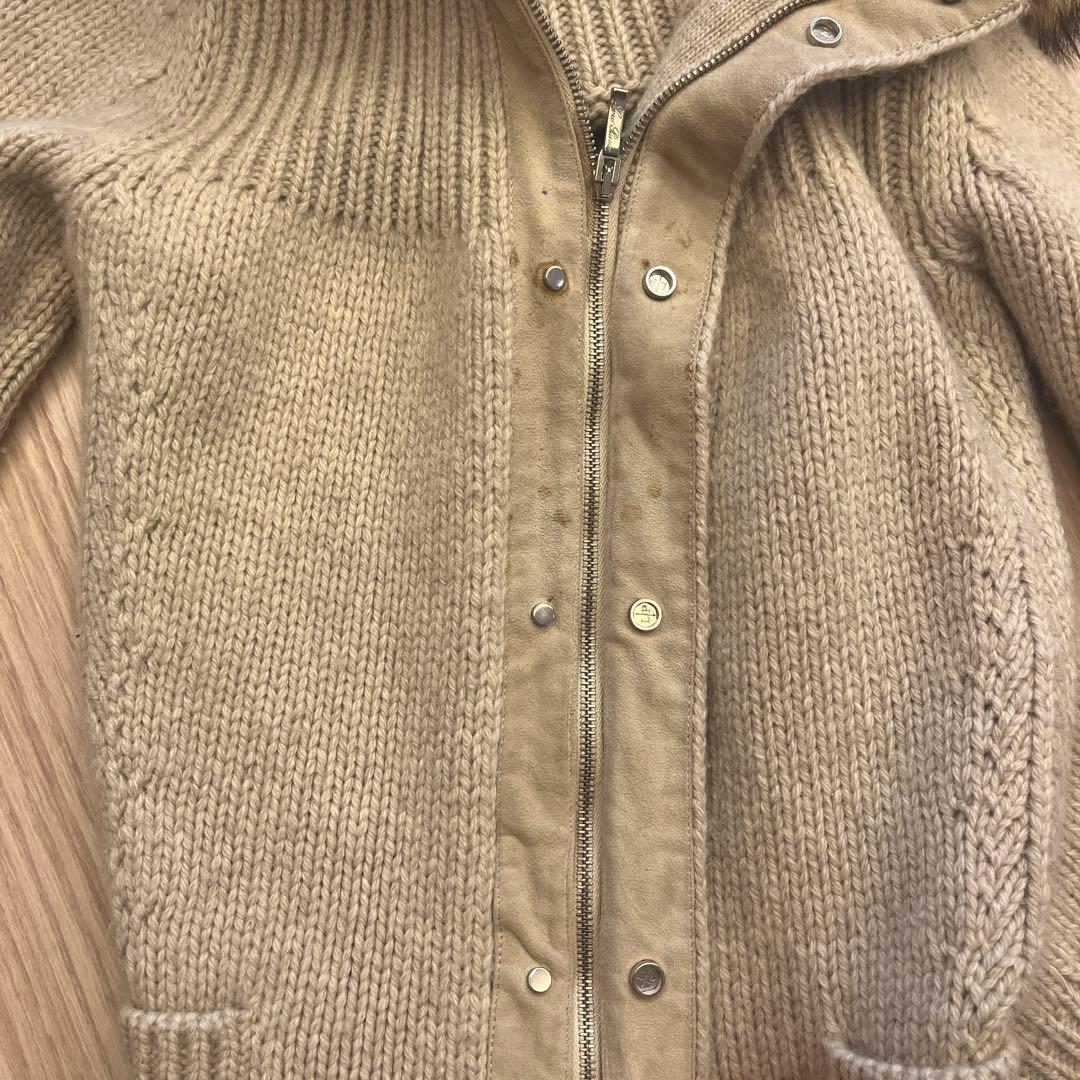 ロロピアーナ　キッズ　ニットコート　ファー付きフードコート