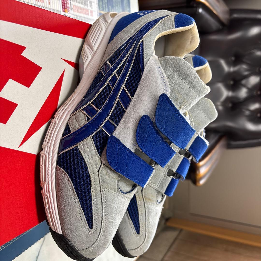 アシックスオーダーシューズ 青/灰色 ベルクロ