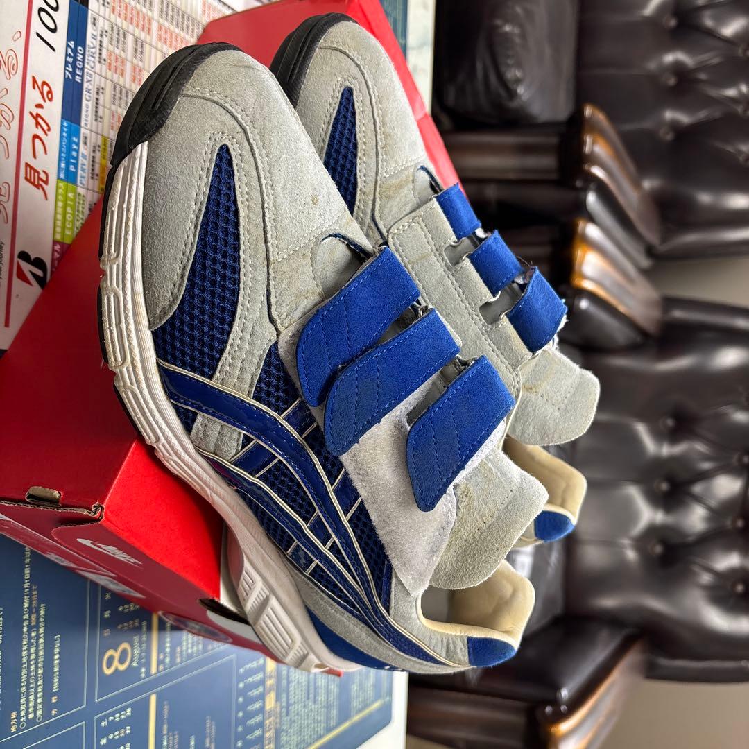 アシックスオーダーシューズ 青/灰色 ベルクロ