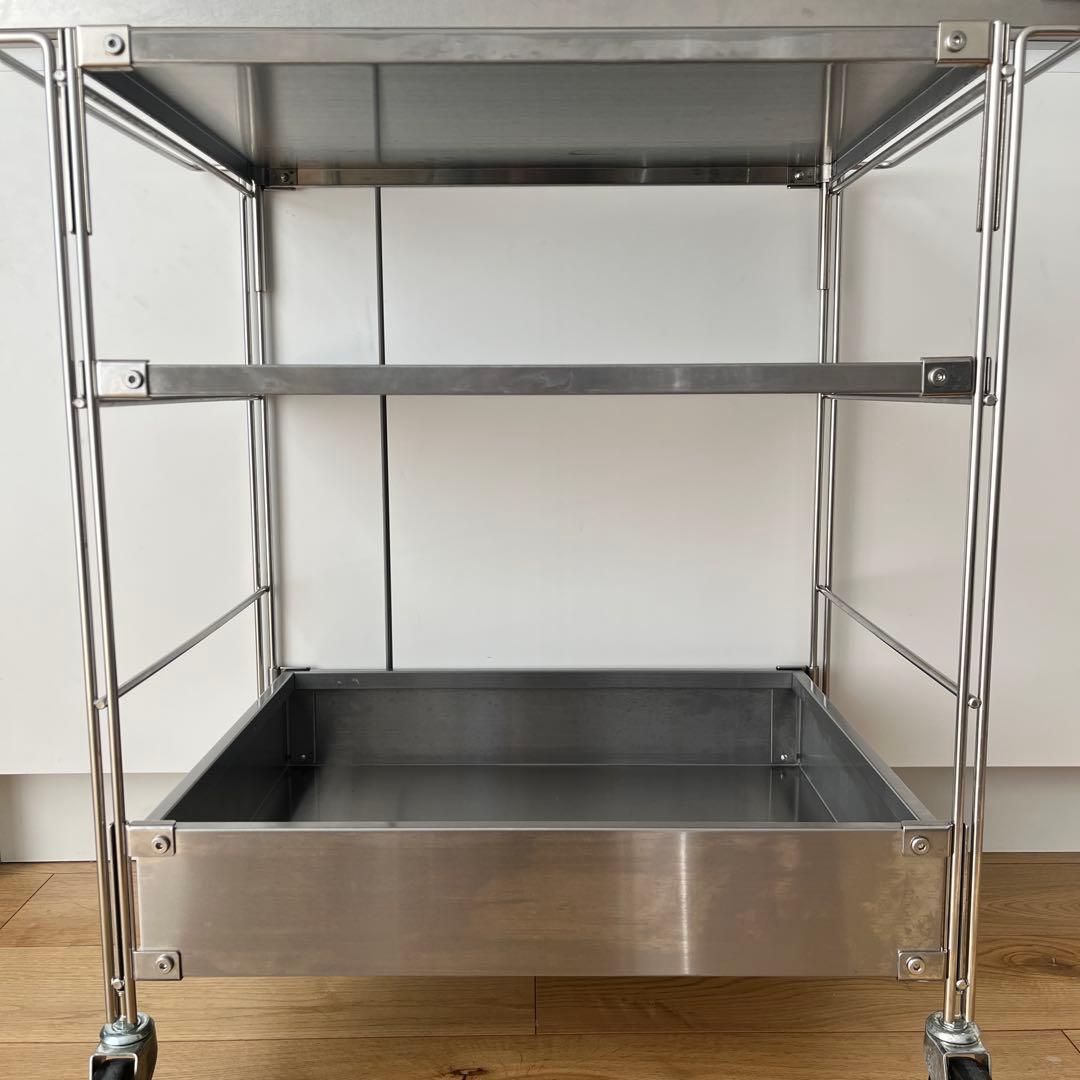 無印良品　ステンレスユニットシェルフワゴンセット