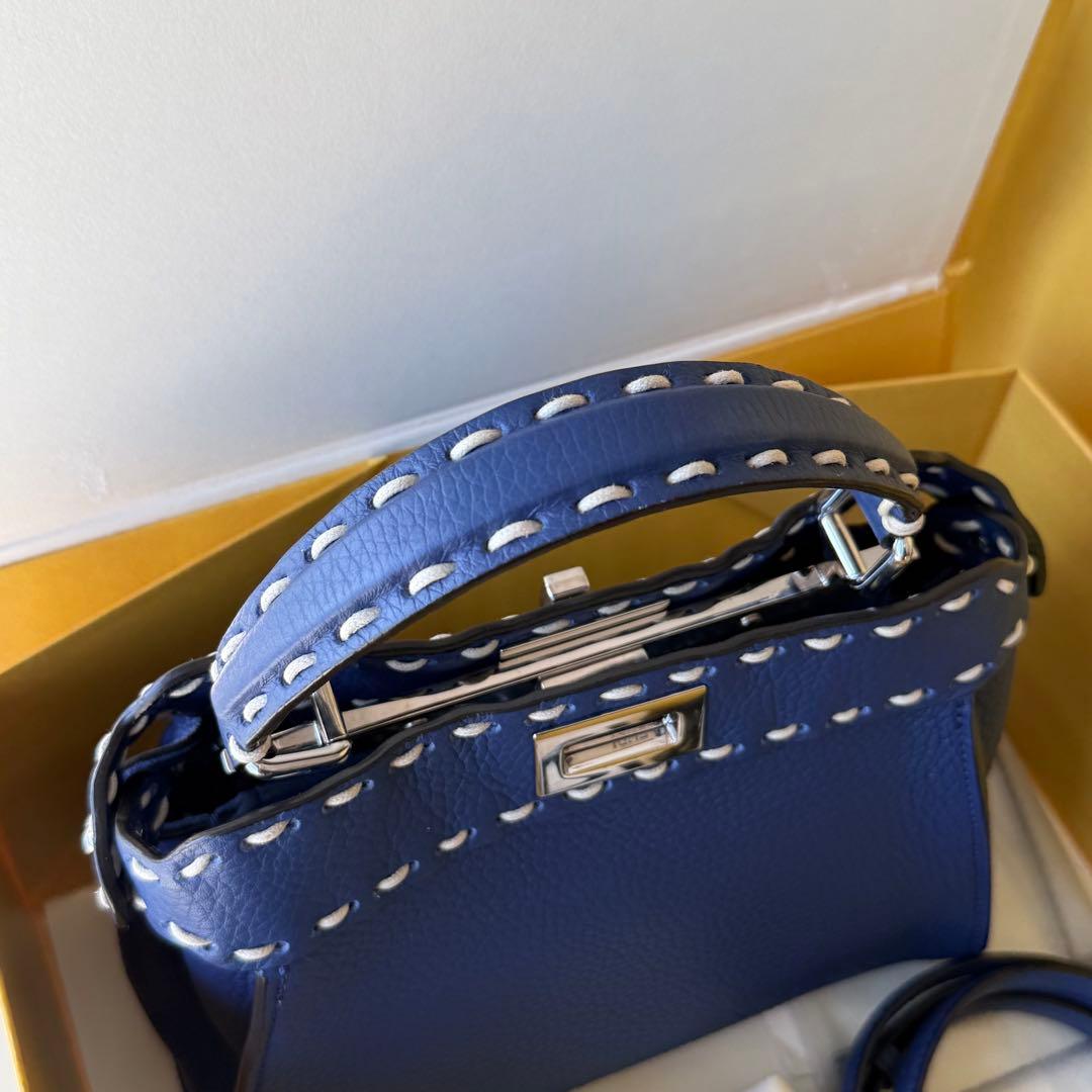 FENDI ピーカブー　セレリア ミニ　2WAYハンドバッグ ブルー