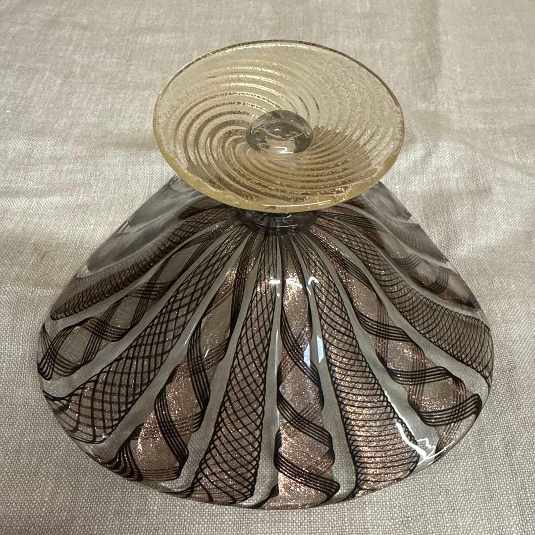 ヴェネチアングラス　ムラーノ　レース　バラリン工房　BALLARIN コンポート