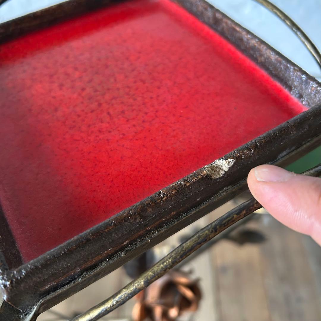 アイアンと陶器のフラワースタンド 薔薇