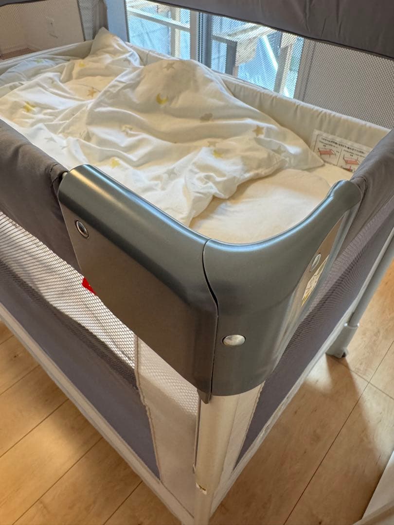 Aprica アップリカ ベビーベッド ココネルエアー AB グレーベアー