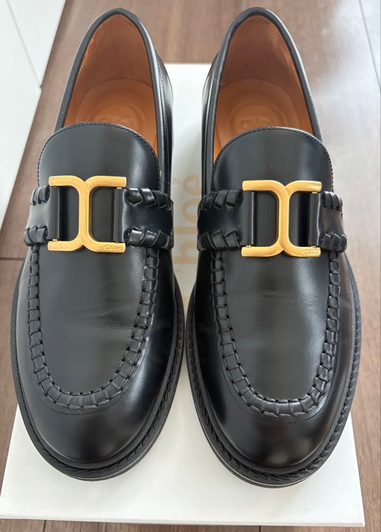 Chloé MARCIE ブラックレザー ローファー 24cm 【ほぼ新品】