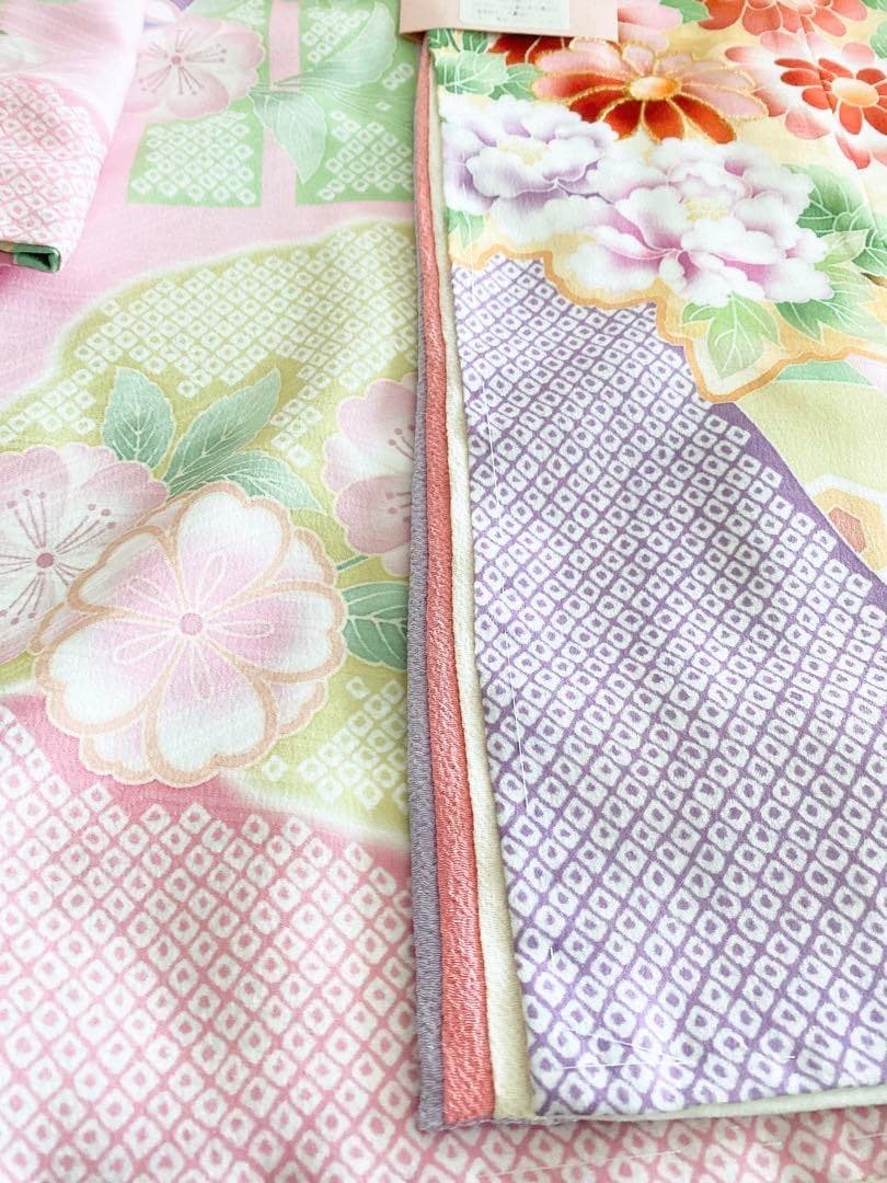 新品即納♥式部浪漫　四つ身着物単品　源氏香に束熨斗　桃色