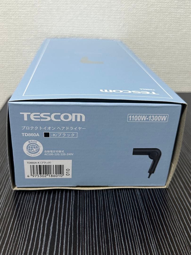 テスコム ドライヤー プロテクトイオン 折りたたみ 軽量 持ち運び ブラック