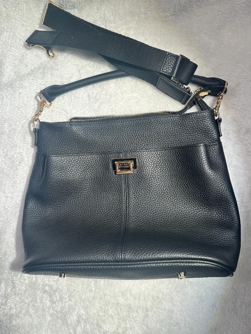 ATAO アタオ　ウィークエンド　ショルダーバッグ　レザー　ブラック