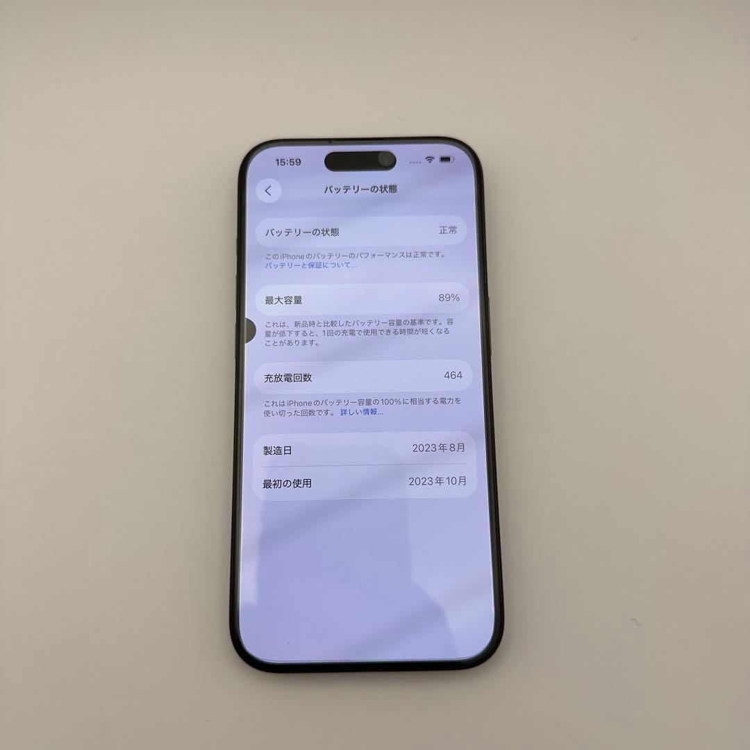 iphone15pro 128G ブラックチタニウム 画面液漏れ