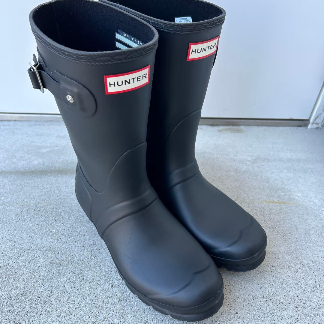 HUNTER(ハンター) レインブーツ ミドル25.0㎝、ブラック、黒