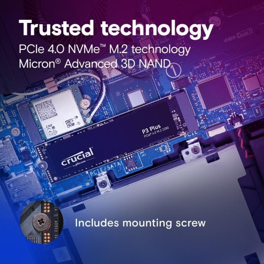 新品 Crucial 1TB P3 Plus NVMe PCIe M.2