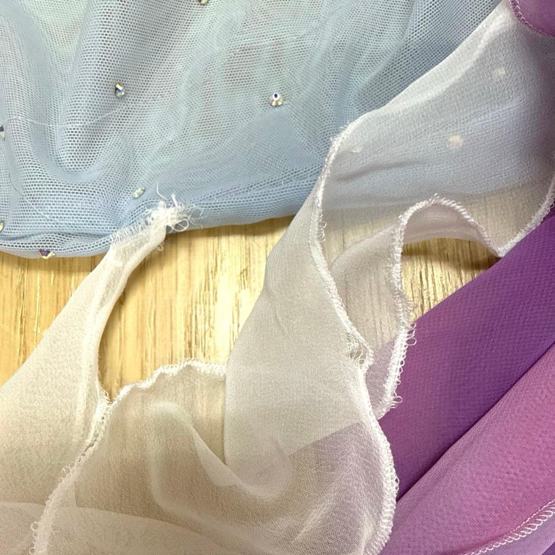 6313★白樺ドレス★M 紫 スワロミックス スタンダードドレス 社交ダンス