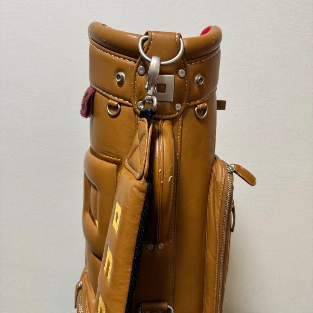 ONOFF オノフ キャディバッグ ゴルフバッグ ソフトタッチ本革調 キャメル色