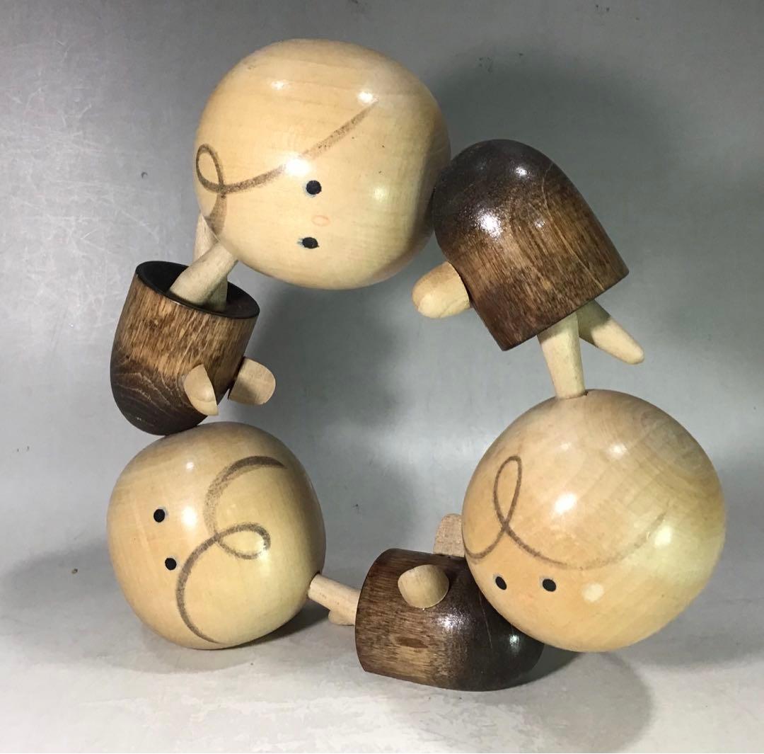 昭和レトロ 遊ぶ天使 創作こけし 人形 モダン アート 郷土玩具 作家 こけし