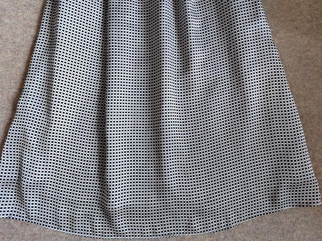 新品　 AMACA アマカ　アバカスドットプリントワンピース40薄灰46200円