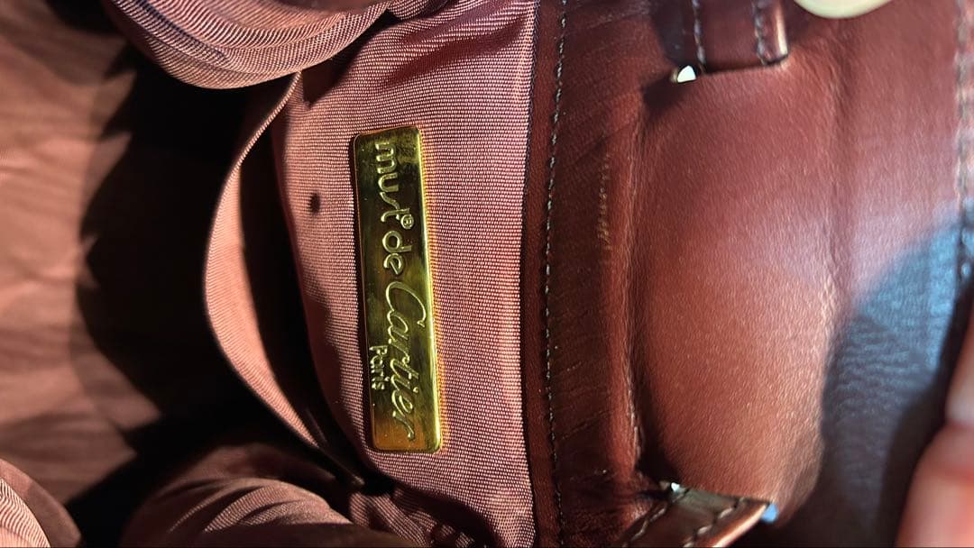 ［超美品］CARTIER マストライン 巾着 ショルダーバッグ