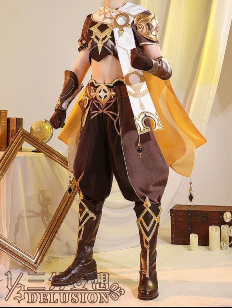 原神 空　旅人　三分妄想　コスプレ衣装　ウィッグ・靴込み