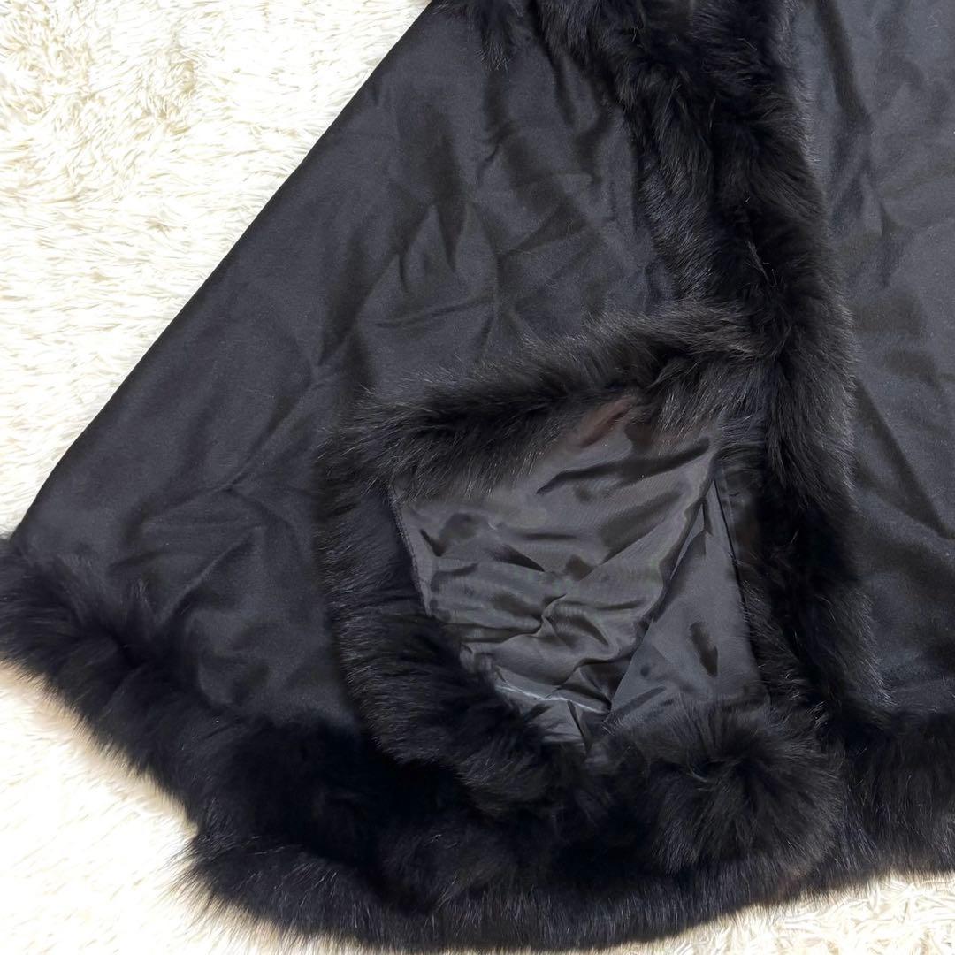 【極美品】F-wisteria カシミヤ100% フォックス フード ポンチョ