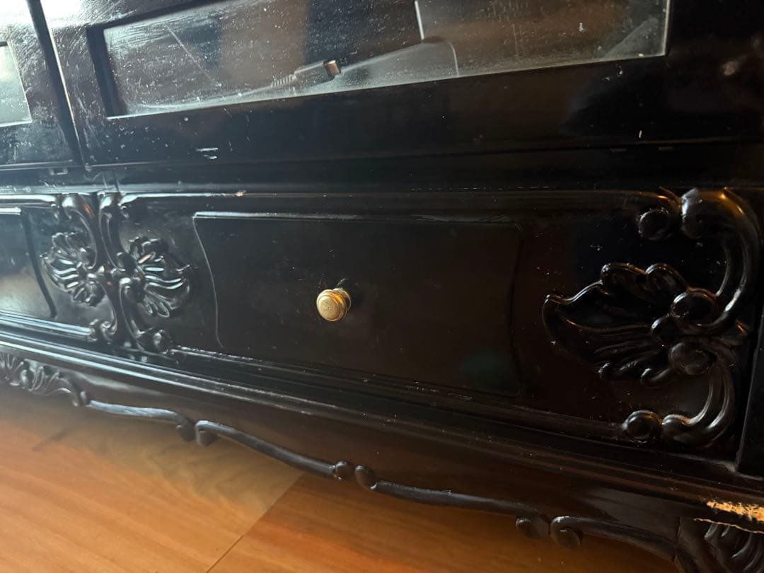 テレビ台　アンティーク　猫足　黒