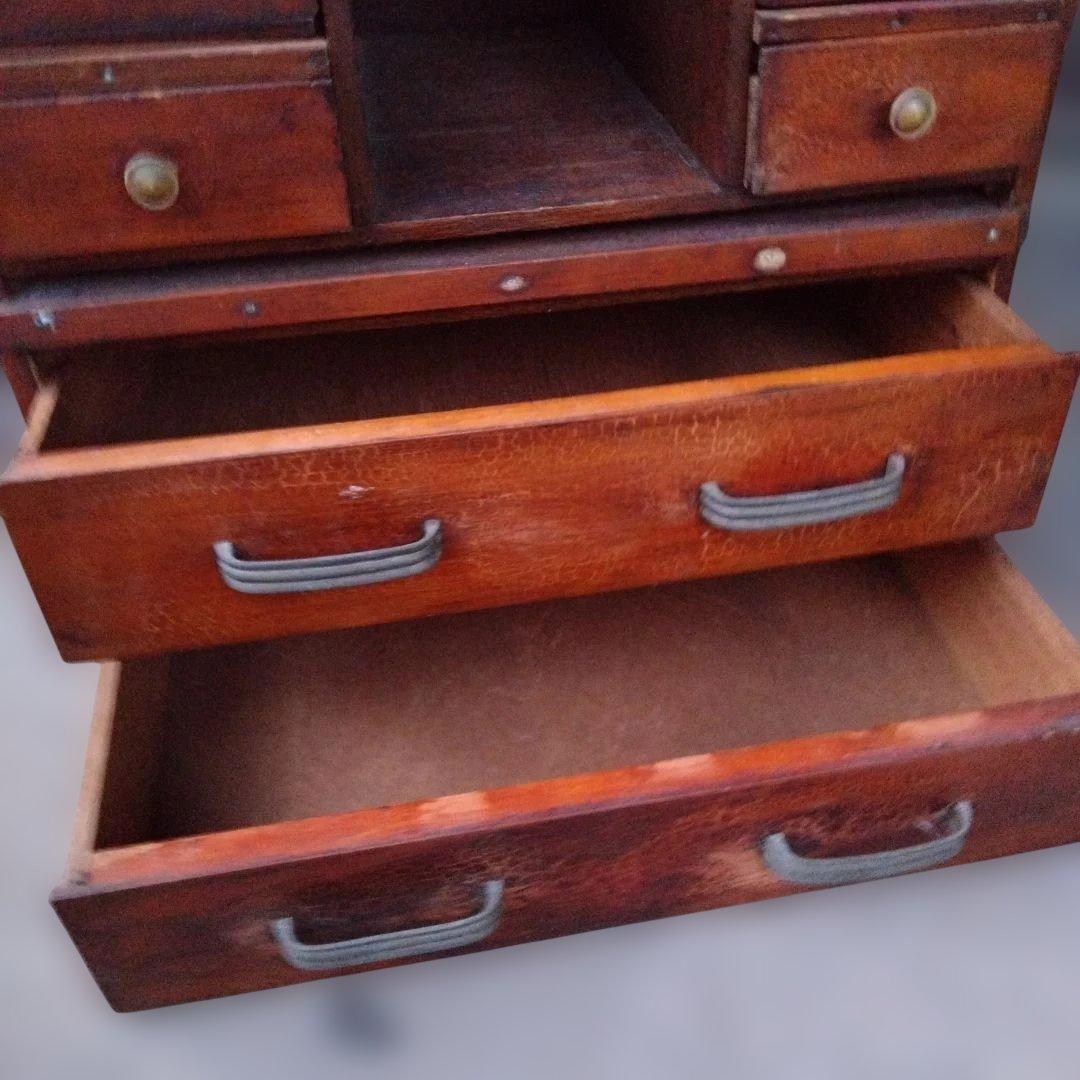 ヴィンテージ木製 からくり簞笥 茶箪笥 昭和レトロ 大正ロマン アジアン家具