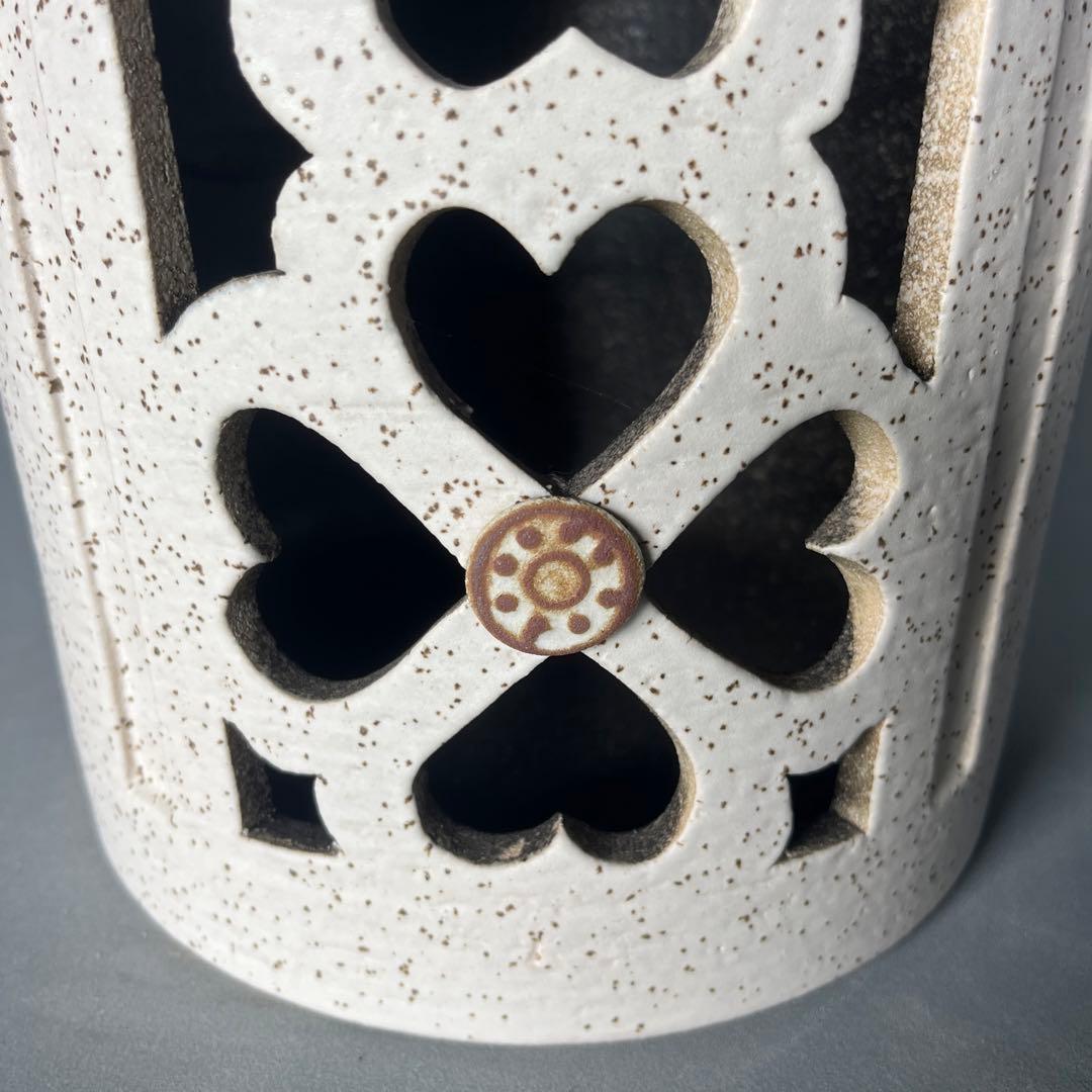 信楽焼傘立て  ハート透かし 高さ42cm