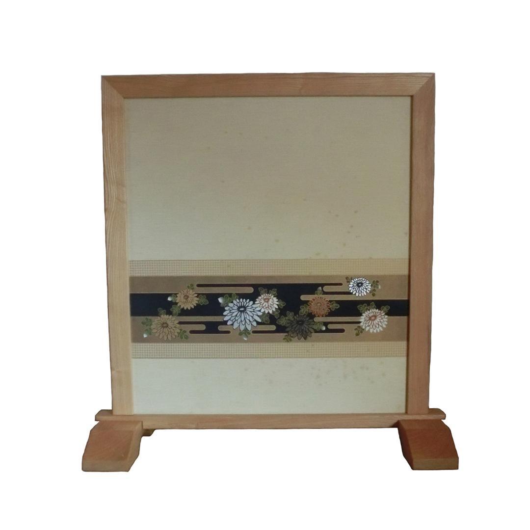 奥ゆかしさを醸す伝統衝立 山水画＋小紋柄