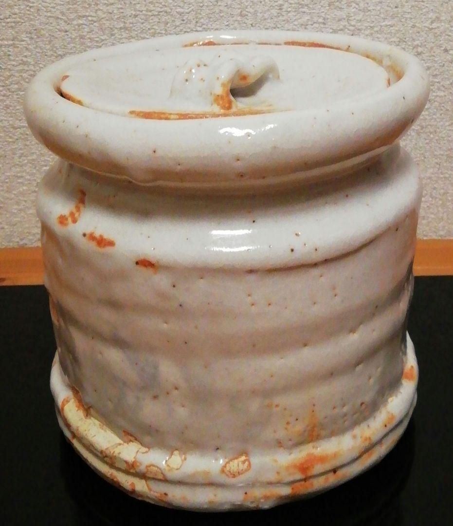 鵬雲斎書付　加藤十右衛門作　志野焼　水指　共箱　茶道具