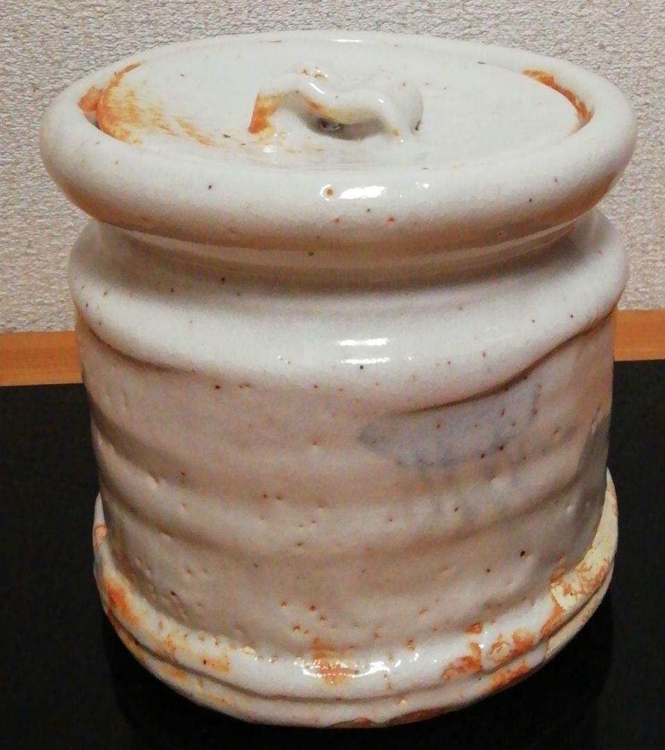 鵬雲斎書付　加藤十右衛門作　志野焼　水指　共箱　茶道具