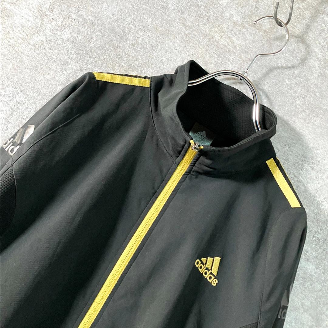 adidas　トラックジャケット　長袖　ブラック　ジップアップ　スリーライン
