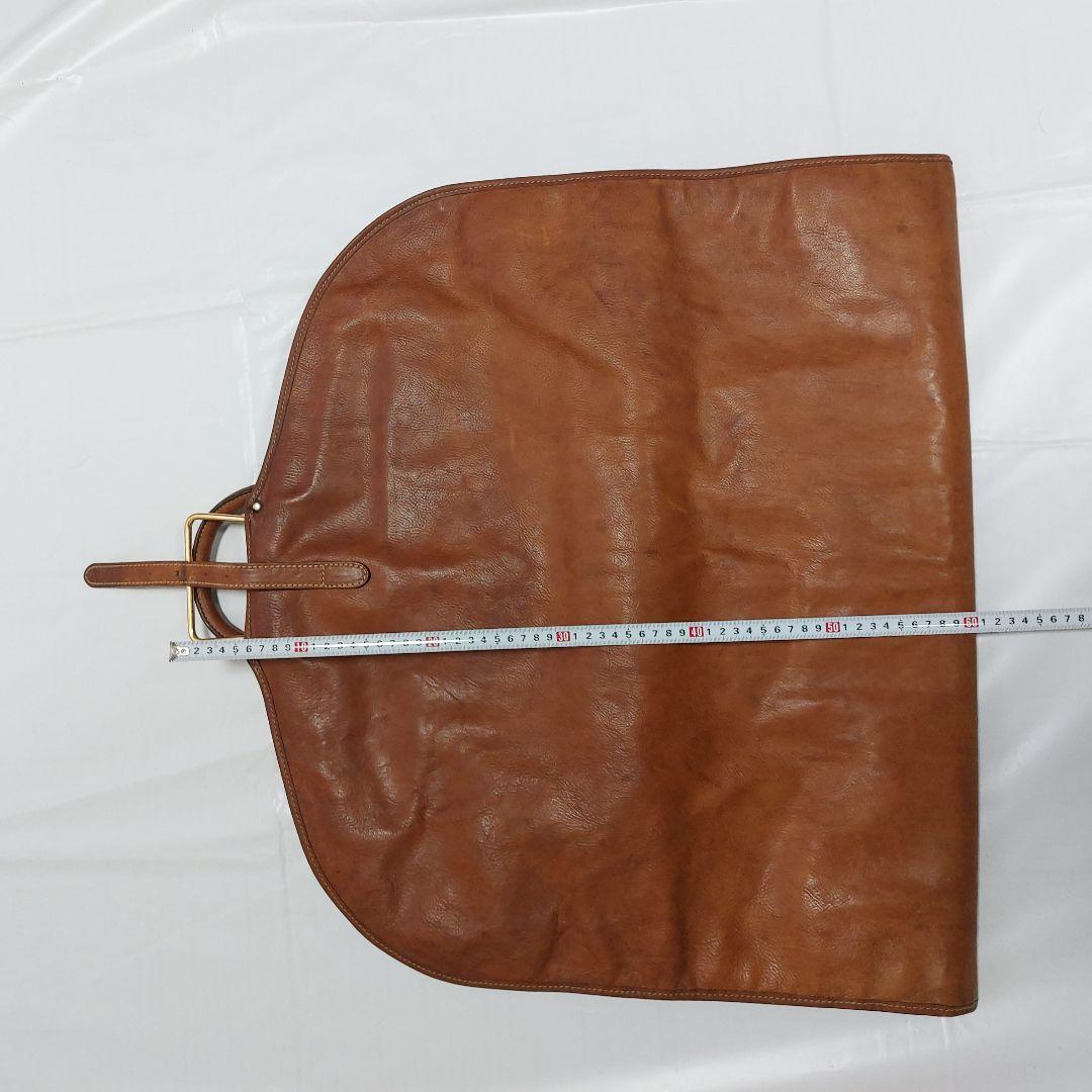 最高級バケッタレザー本革ガーメントバック　衣装ケース茶色ゴールドカラーのハンガー