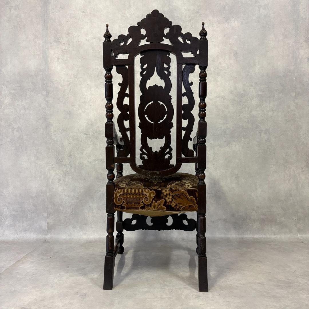 18世紀　バクタプール　キング＆クイーンスタイルのハイバックチェア