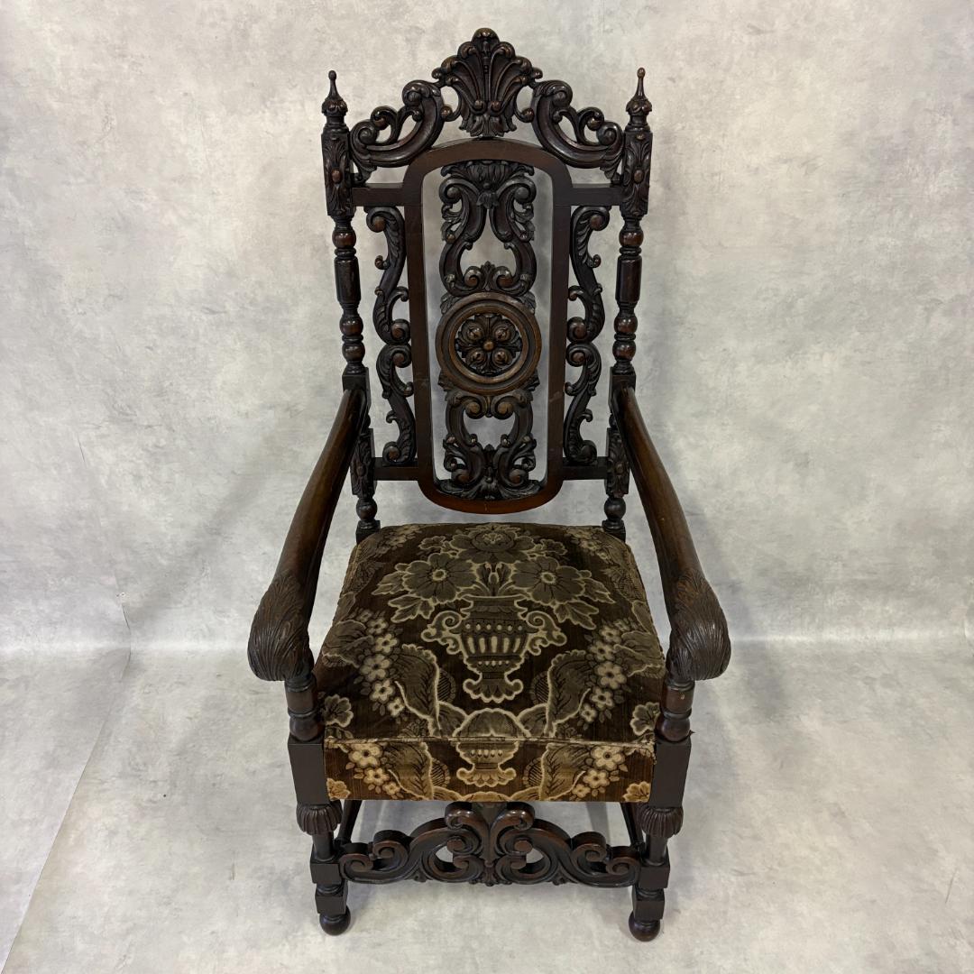 18世紀　バクタプール　キング＆クイーンスタイルのハイバックチェア
