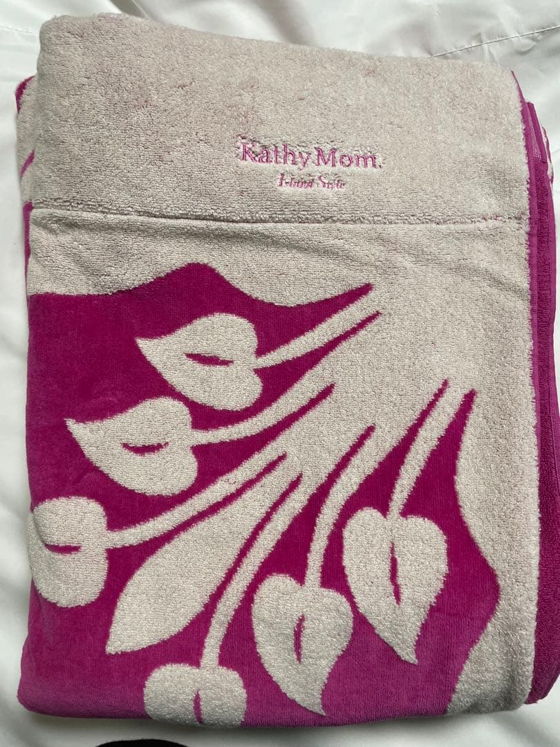 【新品未使用】Kathy Mom タオルケット プルメリアピンク　お値下げ中