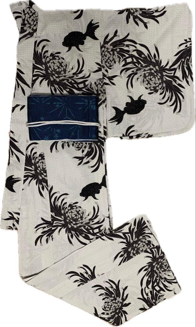 撫松庵　ポリエステル浴衣　セオα セオアルファ　金魚　検索　ふりふ　豆千代モダン