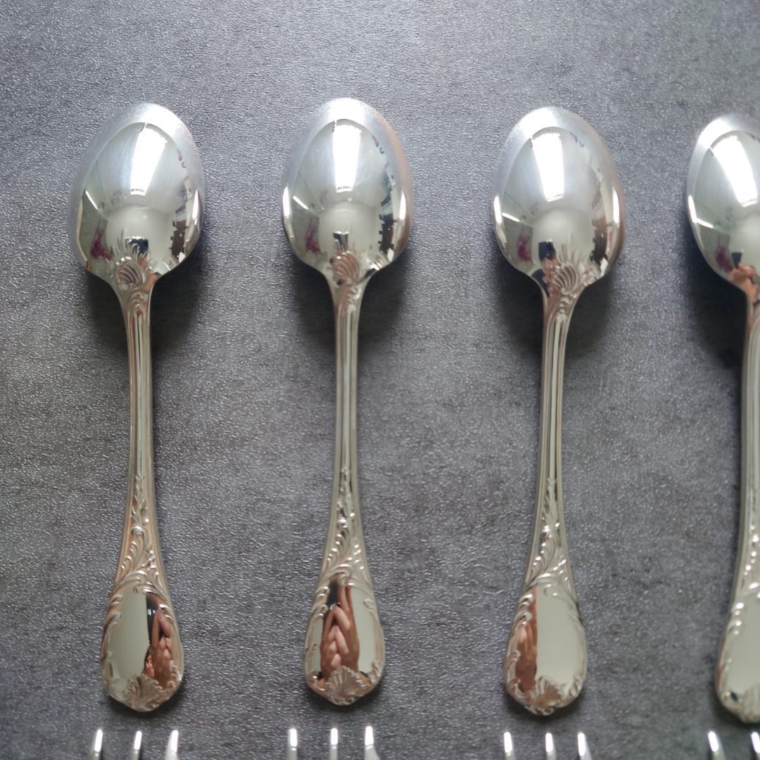 極美品 クリストフル マルリー ケーキフォーク コーヒースプーン 12点 箱付き