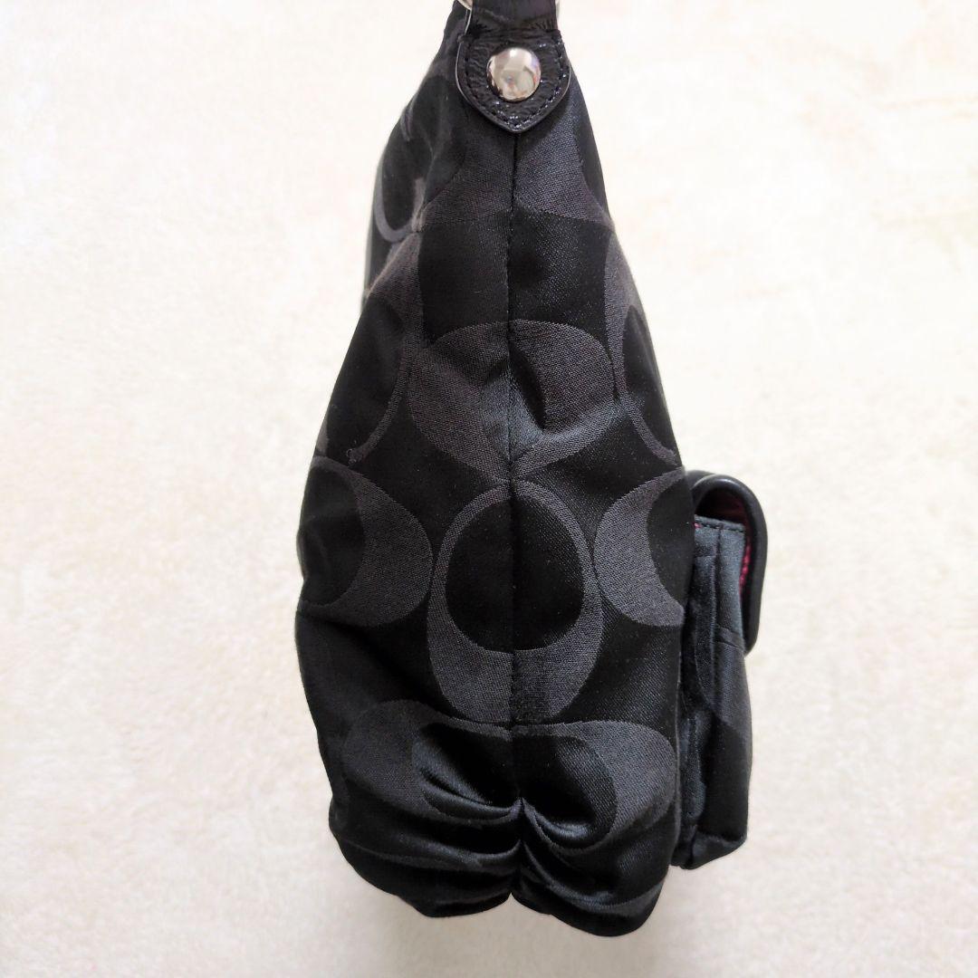 コーチ ポピー シグネチャー 2way ショルダーバッグ 黒 COACH