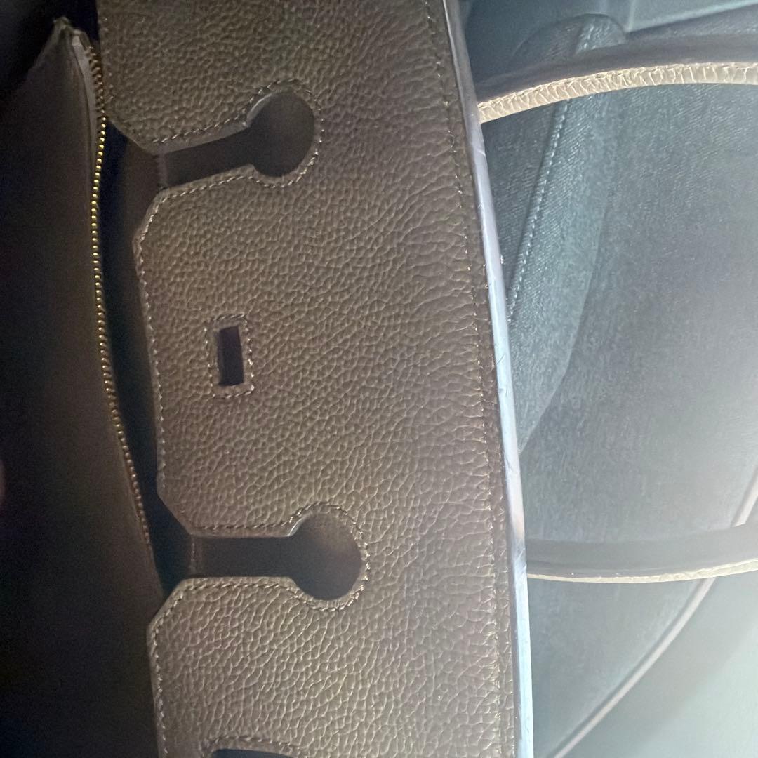 グレー レザー ハンドバッグ